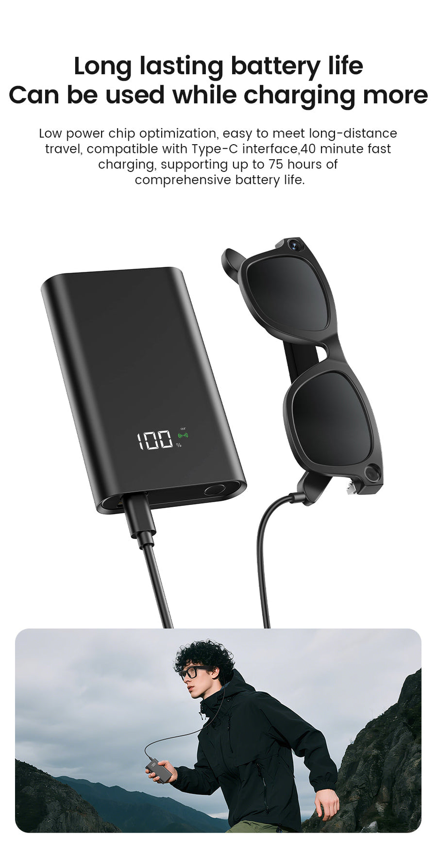 [GOLD] CyanVue AI Smart Glasses – 8MP Camera Glasses with Music & Call Features