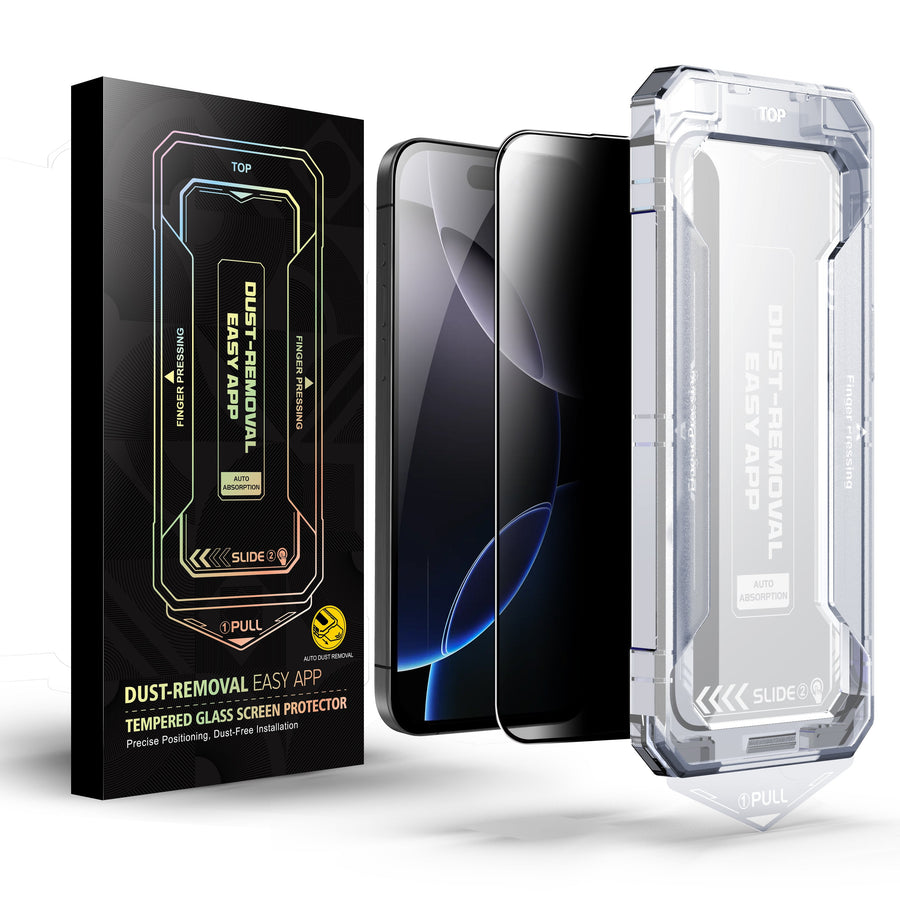 [GOLD] SmoothShield 2 Packs – Tempered Glass Screen Protector with Anti-Scratch Anti-Fingerprint Privacy & Auto Dust-Free Install
