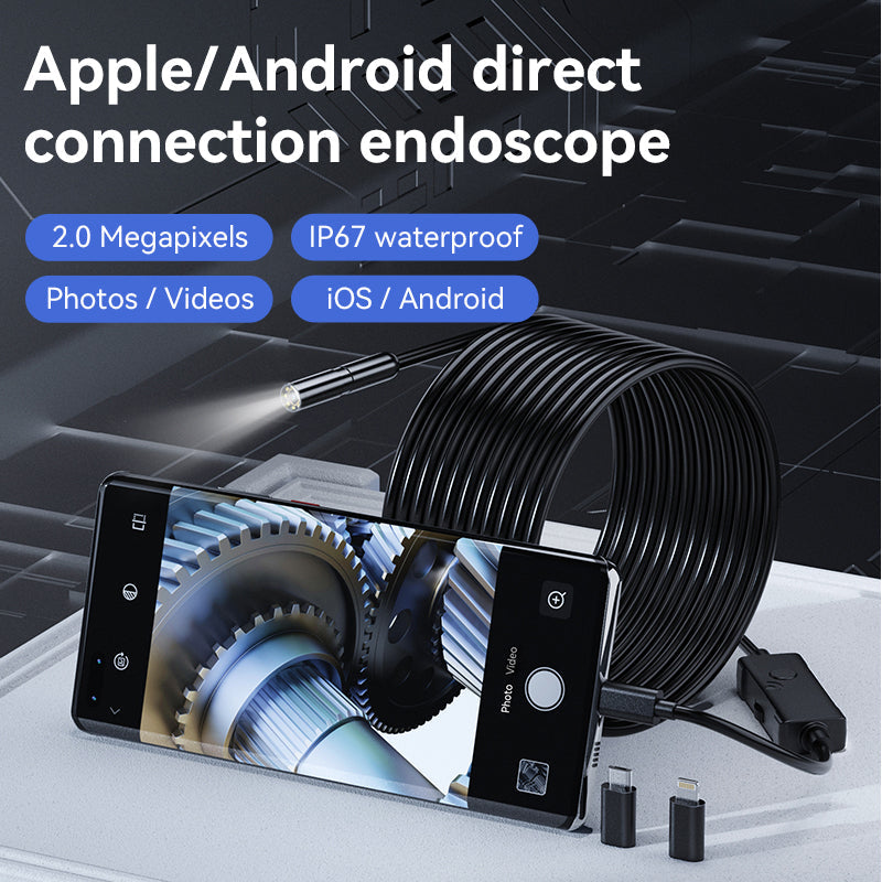 [GOLD] FlexScope Pro – Plug & View Inspection Cam with 5M Bendable Cable and Swappable Tool Tips