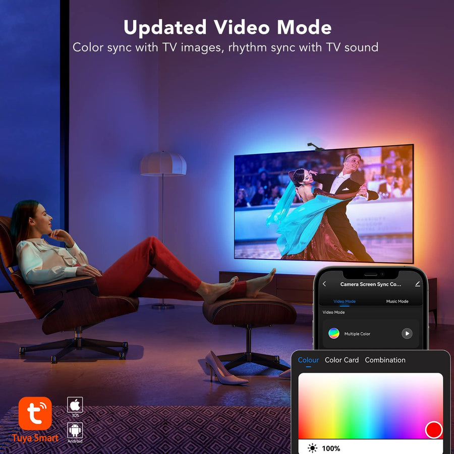 [GOLD] GlowSync™ HD – Smart LED TV Backlight Strip with Real-Time Screen Sync (50–65” TVs Only)