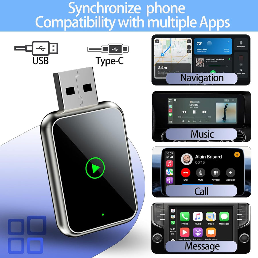 [GOLD] WireFree CarPlay Adapter – Wireless Freedom for CarPlay & Android Auto