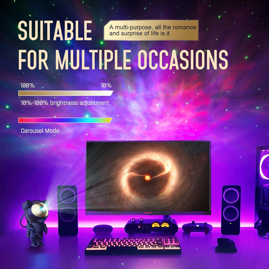 [GOLD] CosmoGlow Astronaut Galaxy Projector