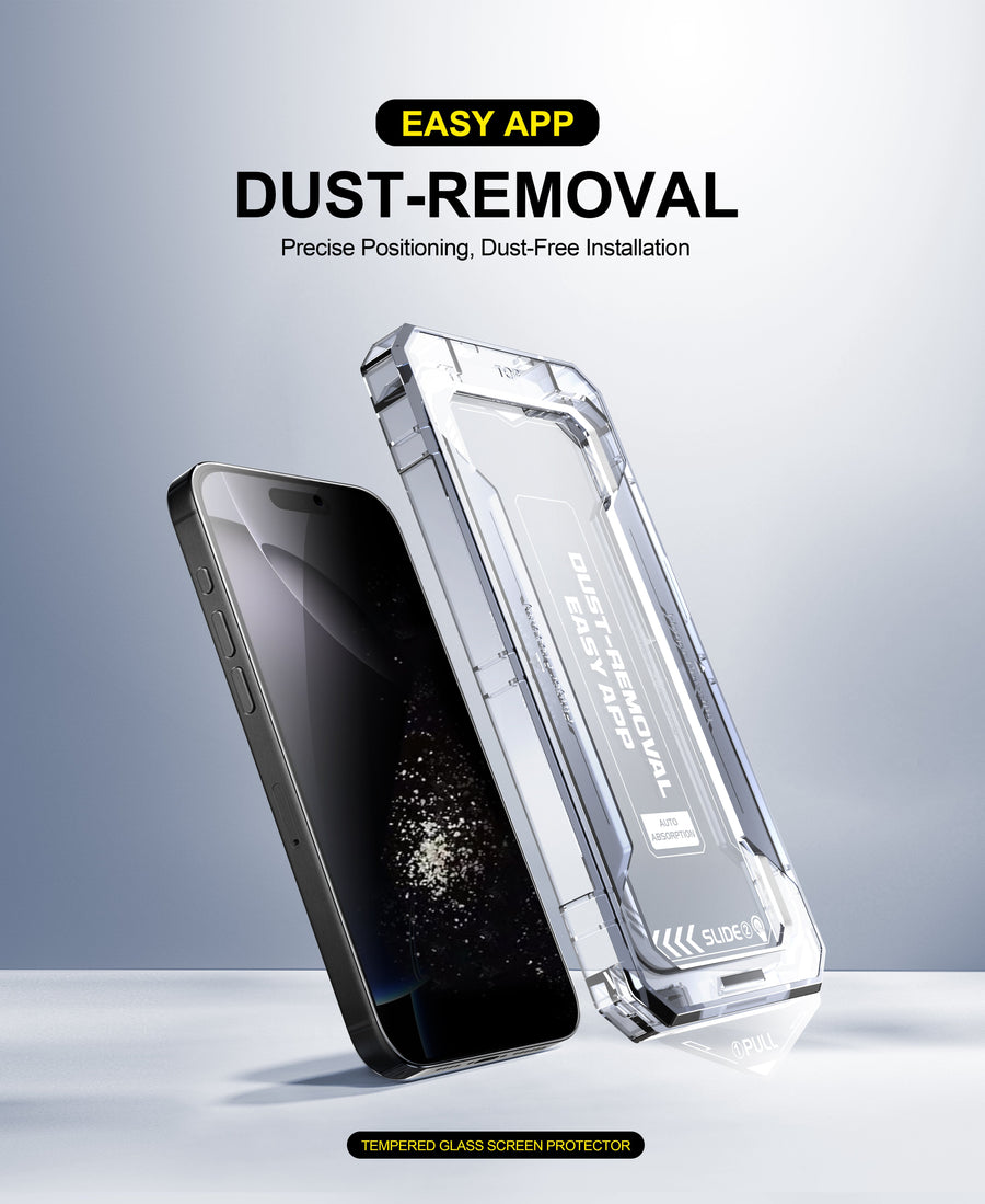 [GOLD] SmoothShield 2 Packs – Tempered Glass Screen Protector with Anti-Scratch Anti-Fingerprint Privacy & Auto Dust-Free Install