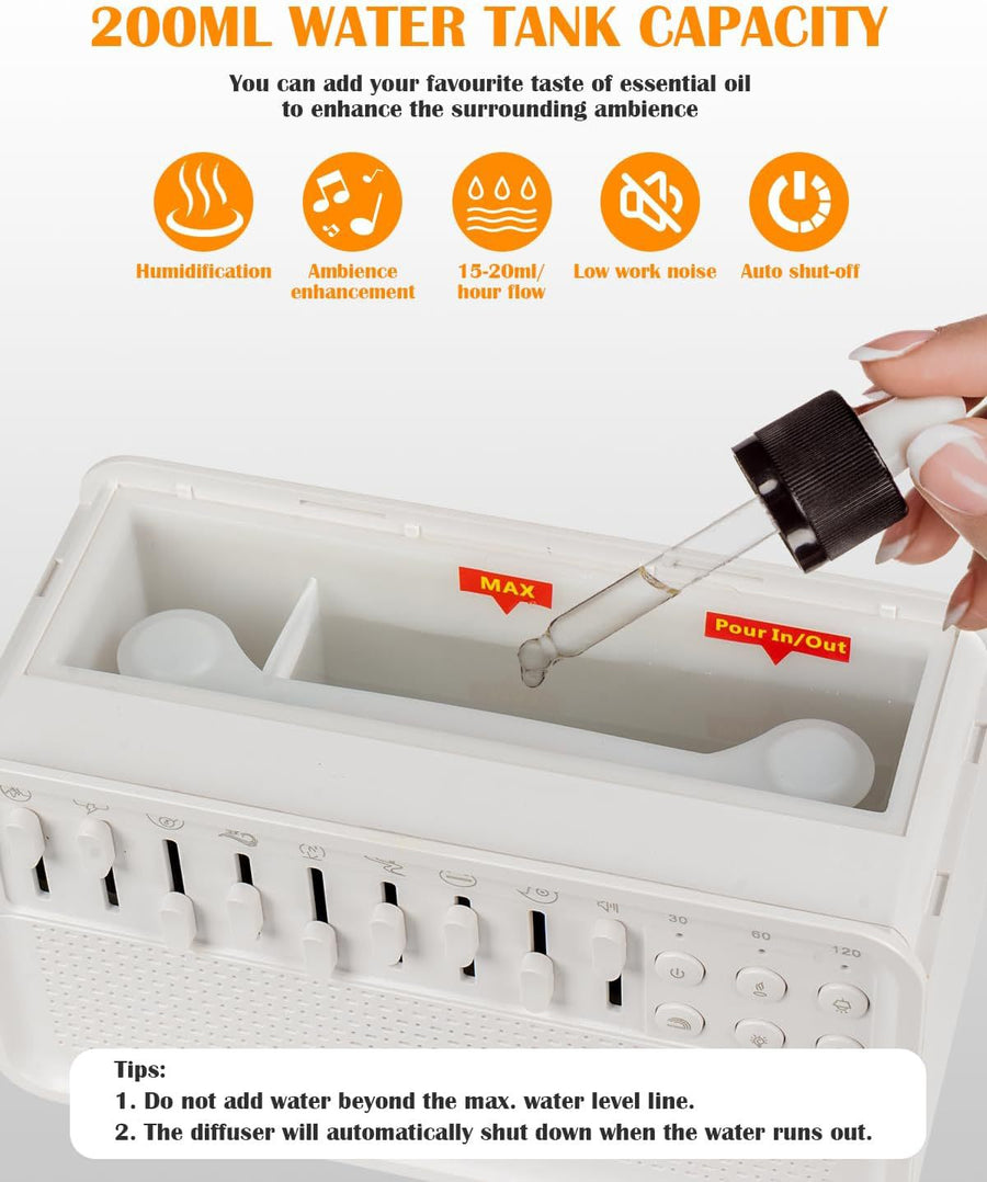 [GOLD] DreamMix Pro – White Noise Sound Machine with Scented Mist & Night Light