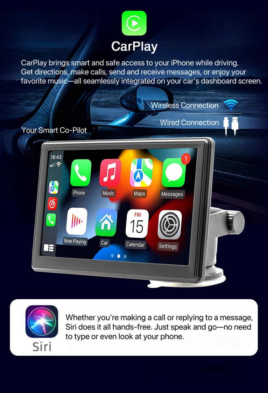 [GOLD] DriveSync 7 – Wireless CarPlay & Android Auto Screen