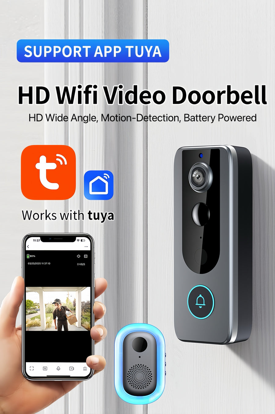 [GOLD] GuardianBell Pro – Smart WiFi Doorbell & Security Cam in One