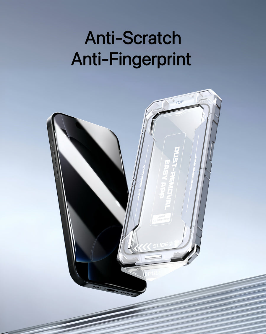 [GOLD] SmoothShield 2 Packs – Tempered Glass Screen Protector with Anti-Scratch Anti-Fingerprint Privacy & Auto Dust-Free Install