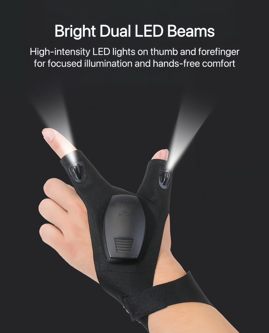 [GOLD] GlowGrip Pro – Waterproof Finger Flashlight Gloves