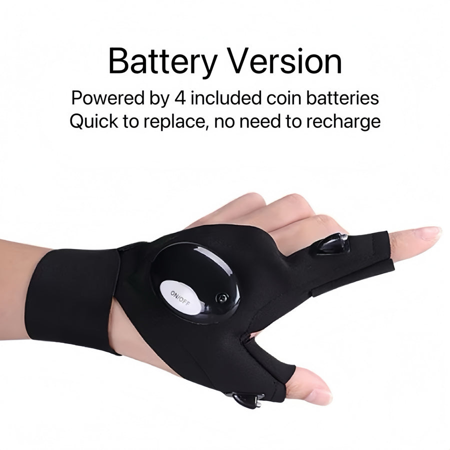 [GOLD] GlowGrip Pro – Waterproof Finger Flashlight Gloves