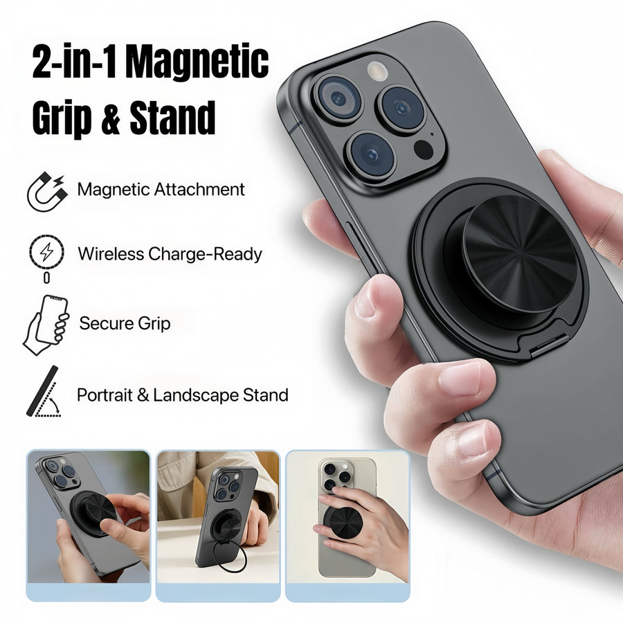 [GOLD] MagGrip 360 Stand – Snap-On Grip, Stand & Mirror in One