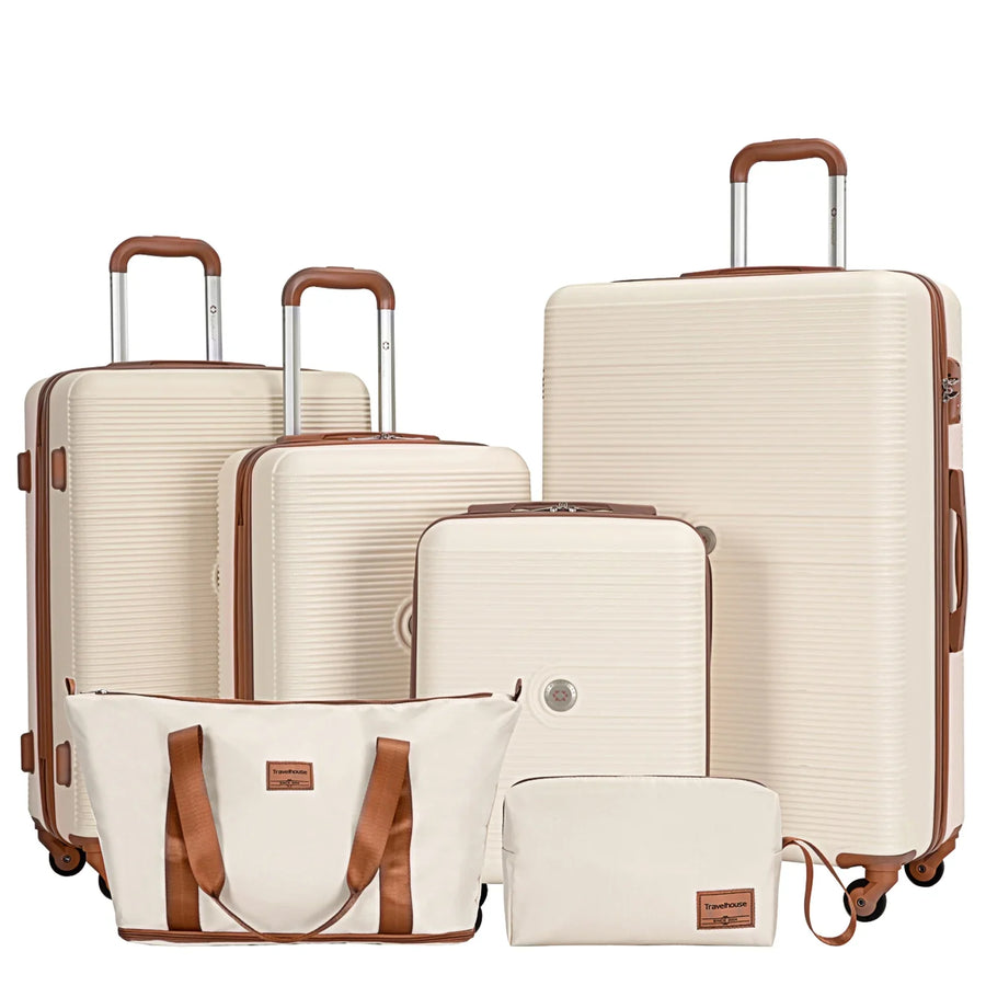 6 Pieces Hardshell Luggage Set Hardside Lightweight Suitcase with TSA Lock Spinner Wheels